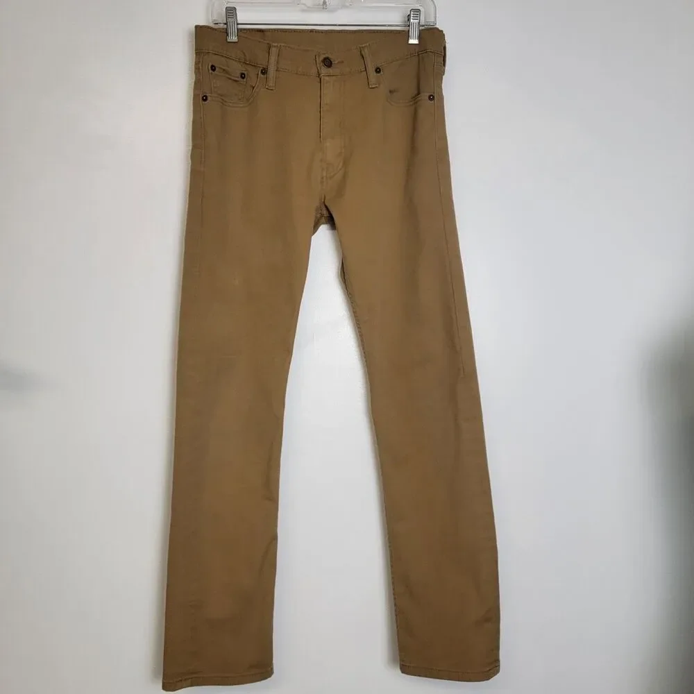 Levi's Mens 513 Gold Mid-Rise Slim Straight Leg Workwear Casual Jeans 30x32